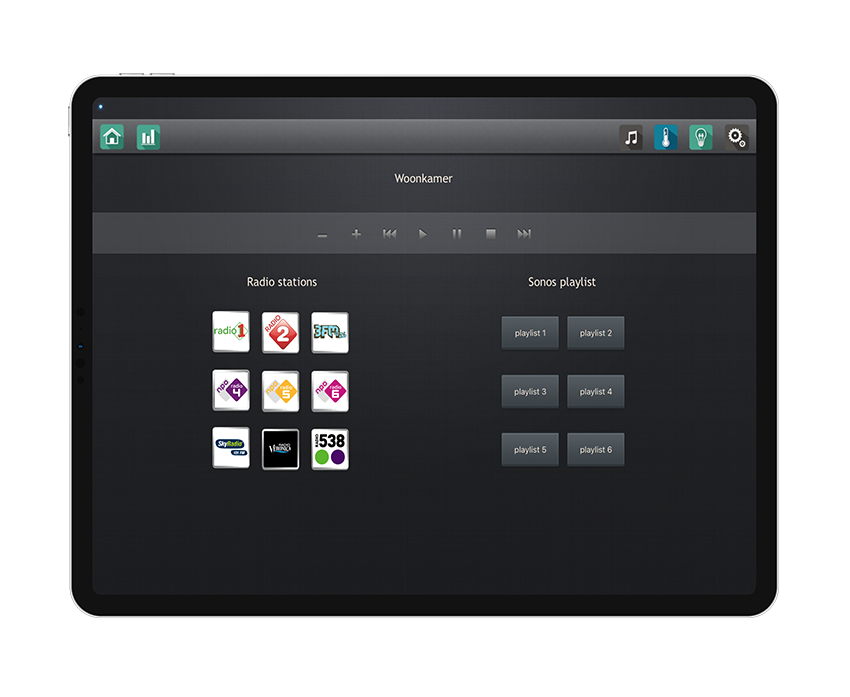 Muziek bediening via iPad